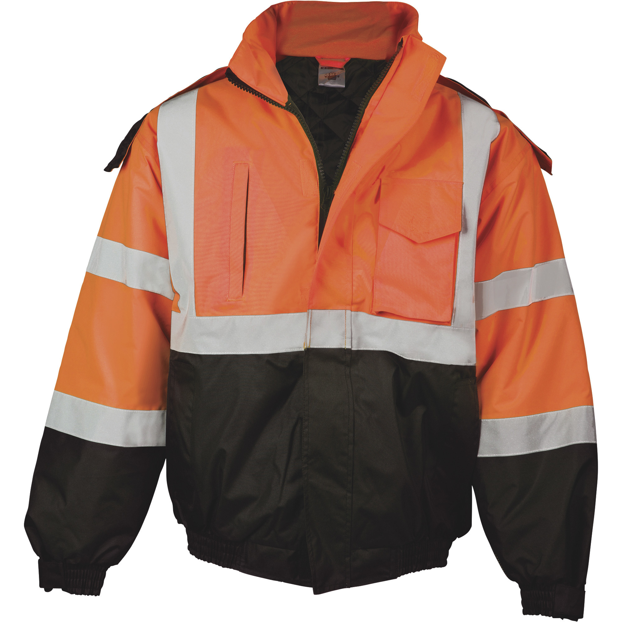 Kishigo Men's Class 3 High-Visibility Economy Bomber Jacket, Orange, Medium
